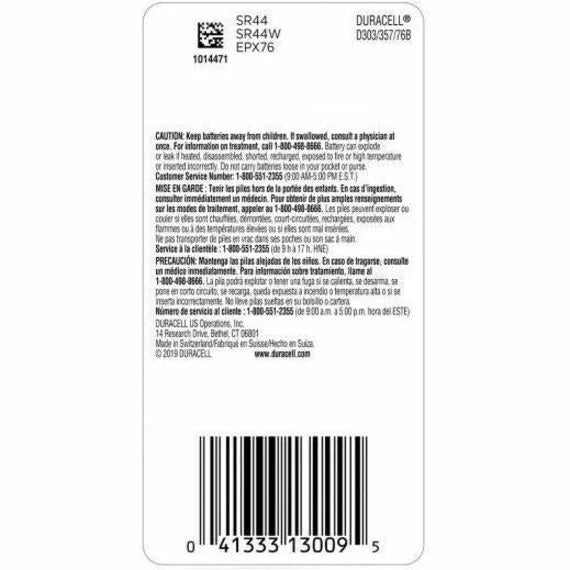 Duracell 303/357 Silver Oxide Battery - Reliable Power for Watches Toys and More - Batteries & Chargers