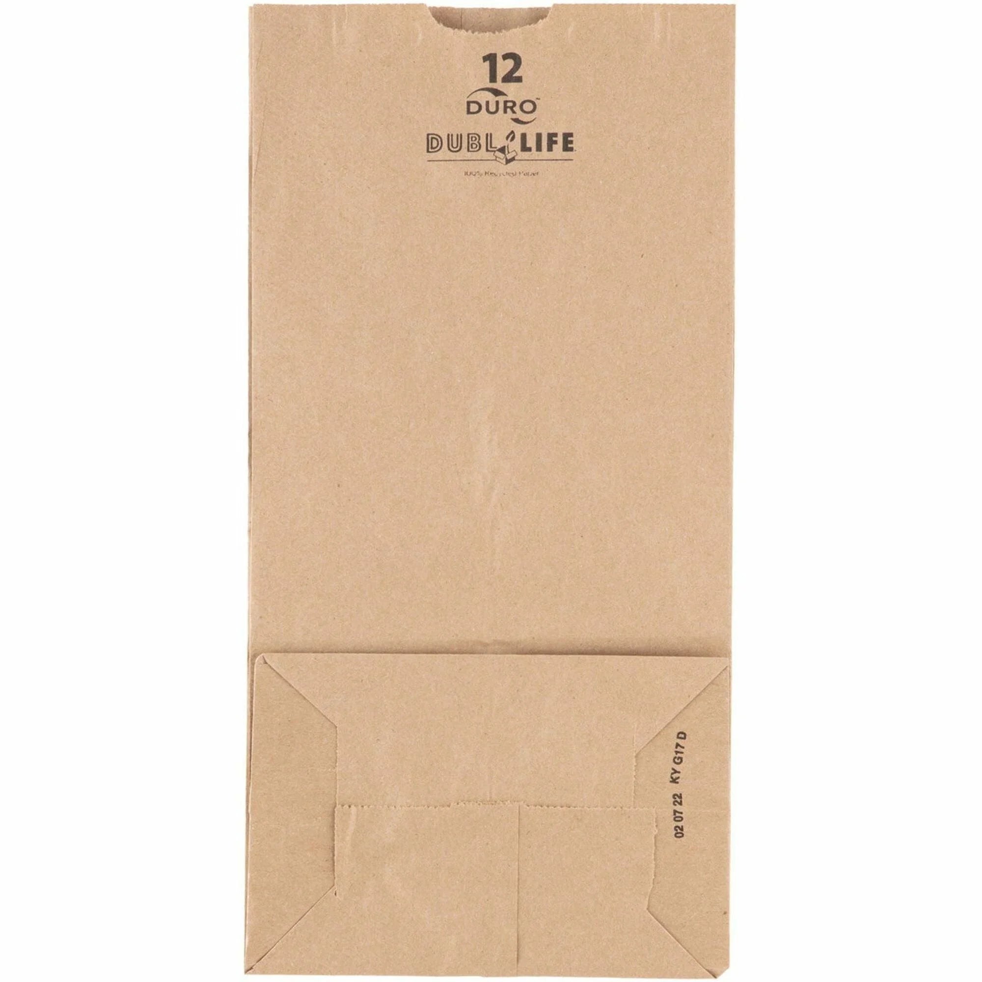 DURO Dubl Life SOS Bags 7.06’’ Length x 4.50’’ Width Brown 500 / Carton Kraft Paper Grocery Food Recycled (DOB18412)