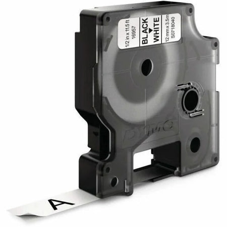 Dymo D1 12mm White Nylon Tape - Permanent Adhesive - Flexible & Damage Resistant - Label Tapes Maker Labels