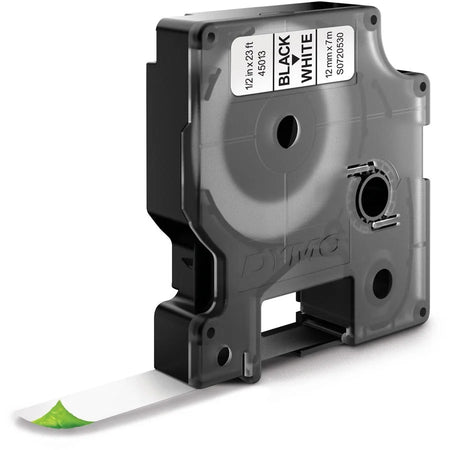 Dymo D1 Electronic Tape Cartridge: 1/2’’ White Polyester - Thermal Transfer - Label Maker Supplies