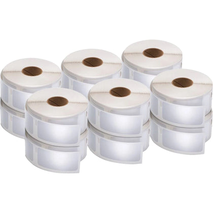 Dymo LabelWriter 1x2.125’’ White Labels - Direct Thermal - 500/Roll - 12/Pack - Label Maker Supplies