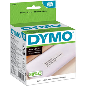 Dymo LabelWriter Address Labels: White Self-Adhesive - 350 Labels/Roll - 2 Boxes - Label Maker Supplies