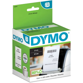 Dymo LabelWriter Continuous Roll Labels: 2 1/4’’ x 300 ft White - 13.28 oz - 1 - Label Tapes & Maker Labels