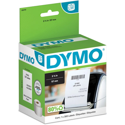 Dymo LabelWriter Continuous Roll Labels: 2 1/4’’ x 300 ft White - 13.28 oz - 1 - Label Tapes & Maker Labels