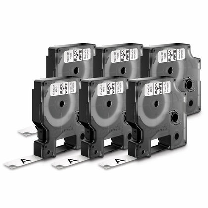 Dymo LabelWriter D1 White Labels - Pack of 6 - Label Maker Supplies