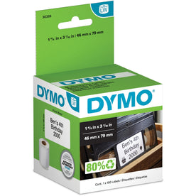 Dymo LabelWriter Video Top Labels - 1 4/5’’ Width x 3 1/10’’ Length - Rectangle - Direct Thermal - 150 / Roll - Label