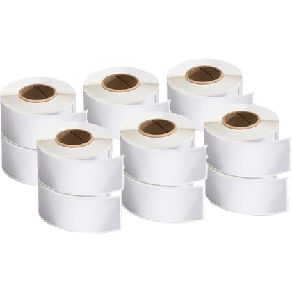 Dymo LabelWriter White Rectangle Labels - 1 1/8’’ x 3 1/2’’ - 350/Roll - 12/Pack - Label Maker Supplies