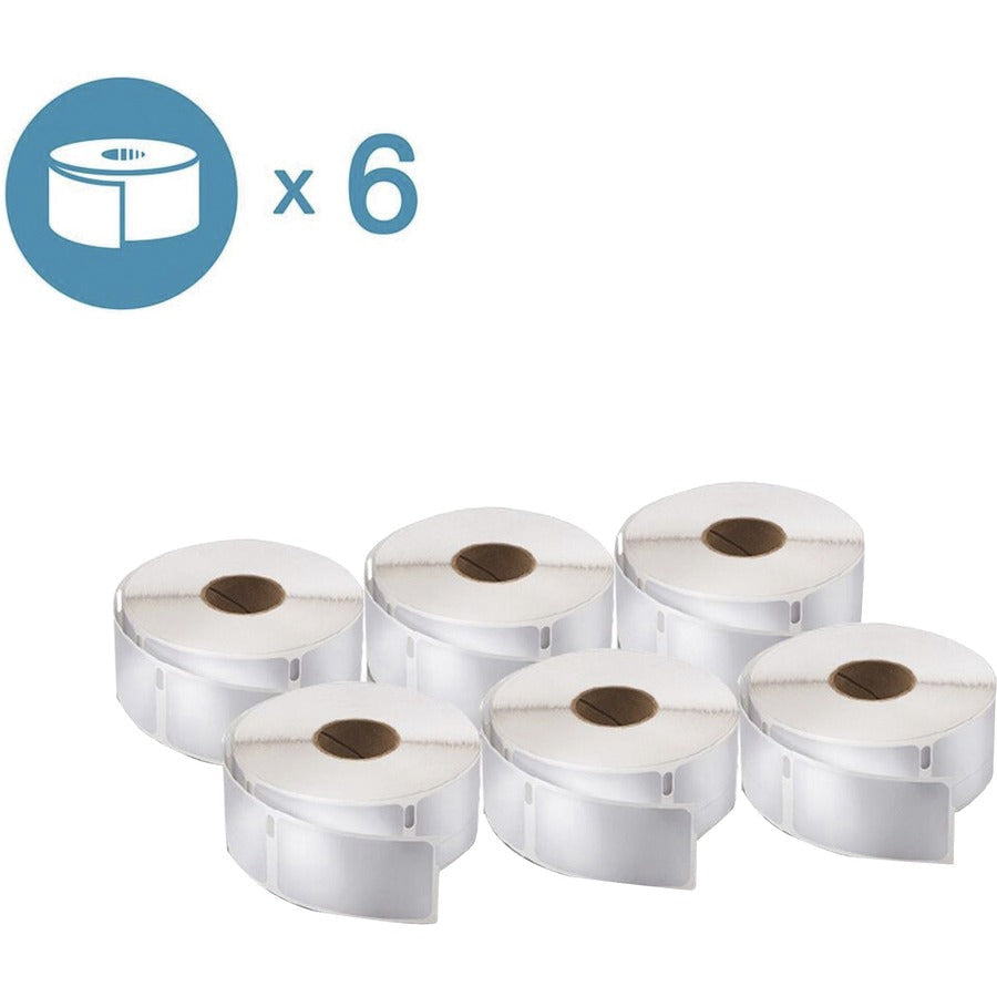 Dymo LabelWriter White Rectangle Labels - 3/4’’ x 2’’ - 500/Roll 6/Pack - Label Maker Supplies