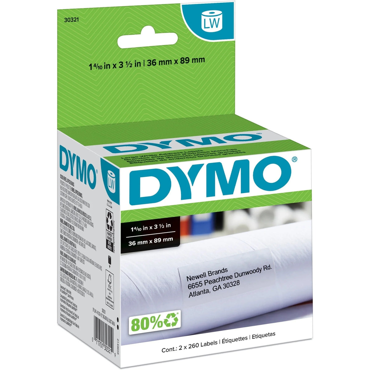 Dymo Large Address Labels: Inkjet White 260 Labels/Roll 2 Boxes - Label Maker Supplies