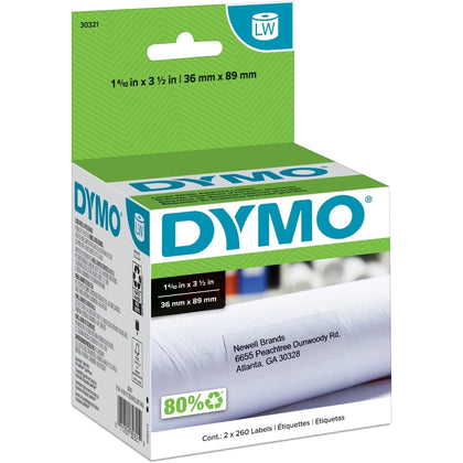 Dymo Large Address Labels: Inkjet White 260 Labels/Roll 2 Boxes - Label Maker Supplies