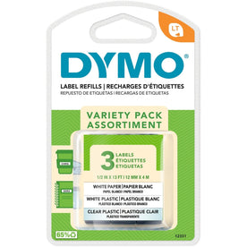Dymo LetraTag Starter Kit - 1/2’’ Width - Direct Thermal - Assorted - Plastic - 3 / Pack - Label Tapes & Maker Labels
