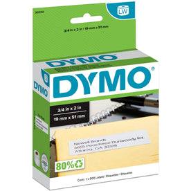 Dymo LW Return Address Labels: 3/4’’ x 2’’ Direct Thermal White - 500 Labels - Label Maker Supplies
