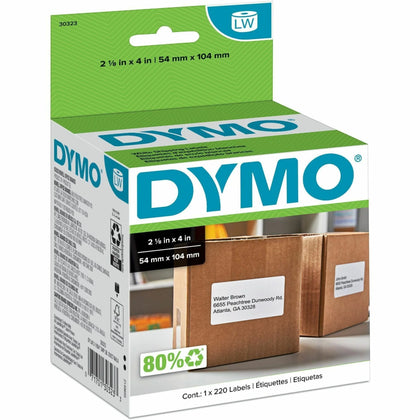 Dymo LW Shipping Labels: 2 1/8’’ x 4’’ White Rectangle - 220 Labels - Label Maker Supplies