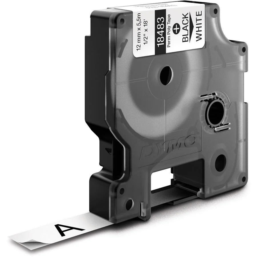 Dymo Rhino 1/2’’ Permanent Poly Labels: Thermal Transfer White/Black - Label Tapes & Maker Labels