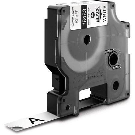 Dymo Rhino 1/2’’ Permanent Poly Labels: Thermal Transfer White/Black - Label Tapes & Maker Labels