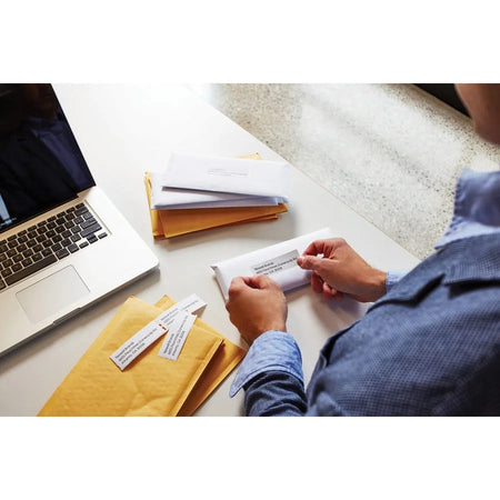 Dymo White Address Labels: Permanent Adhesive Direct Thermal - 130 Labels/Roll - Label Maker Supplies