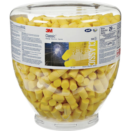 E-A-R Classic Earplugs: Medium Size Yellow Foam - 2 Pair - 500/Bottle - Protective Gear