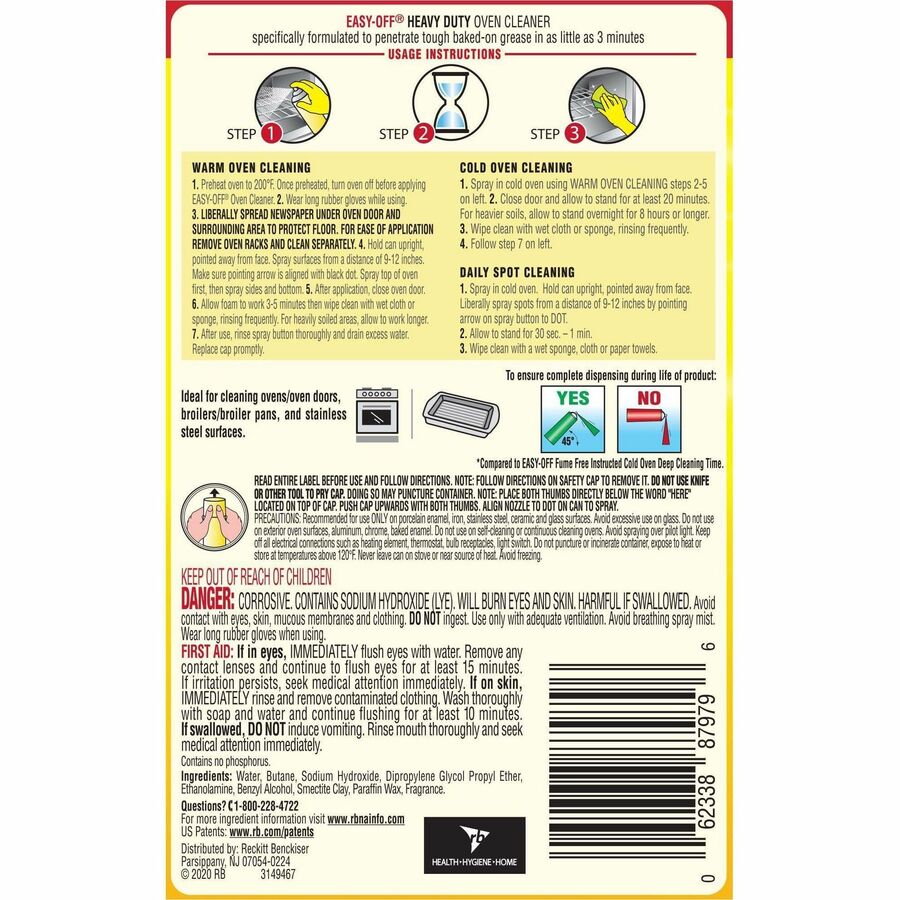 Easy-Off Heavy Duty Oven Cleaner - Rear