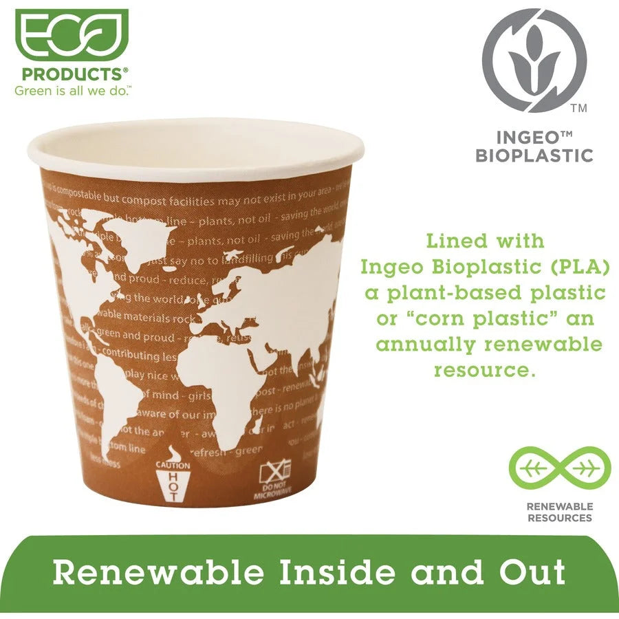 Eco-Products 10 oz World Art Hot Beverage Cups - Sustainable Drink