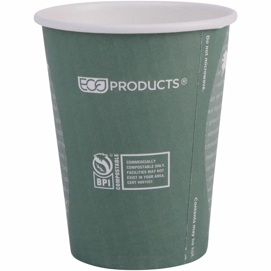 Eco-Products 12 oz World Art Hot Beverage Cups - fl - Multi - Paper Resin - Drink - 50/Pack - 20 / Carton