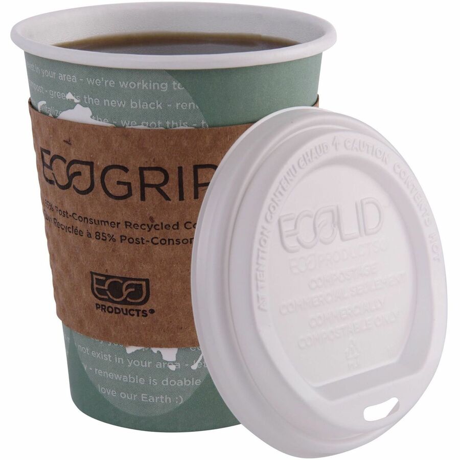Eco-Products 12 oz World Art Hot Beverage Cups - fl - Multi - Paper Resin - Drink - 50/Pack - 20 / Carton