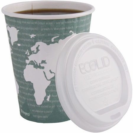 Eco-Products 12 oz World Art Insulated Hot Beverage Cups - fl - Green - Drink - 600 / Carton