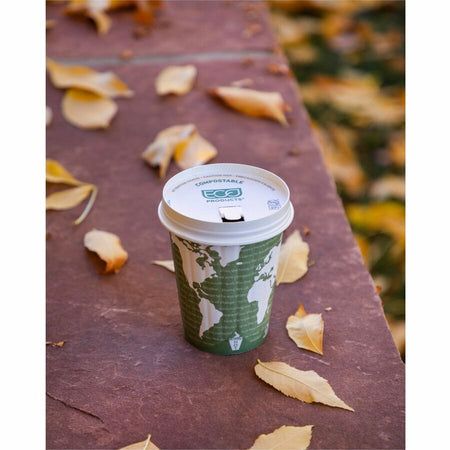 Eco-Products 12 oz World Art Insulated Hot Beverage Cups - fl - Green - Drink - 600 / Carton