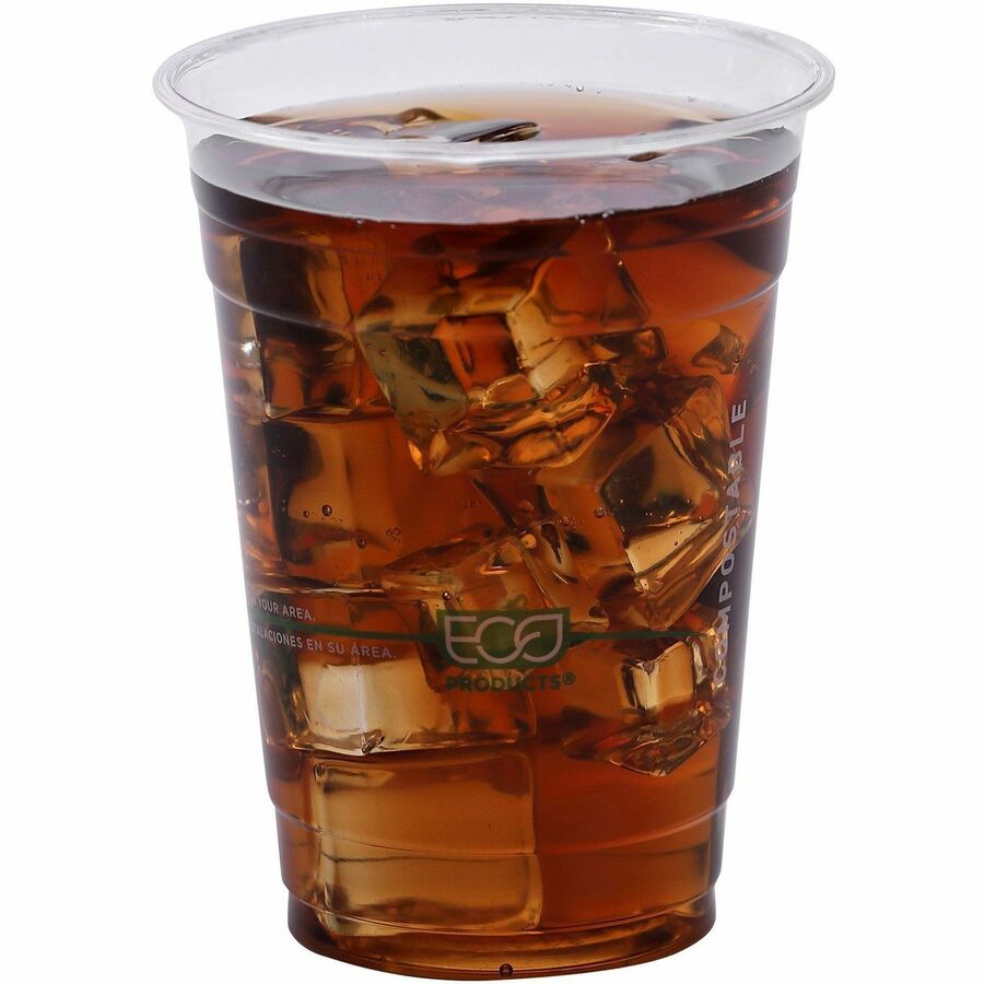 Eco-Products 16 oz GreenStripe Cold Cups - fl - Clear Green - Polylactic Acid (PLA) - Drink - 50/Pack - 20 / Carton