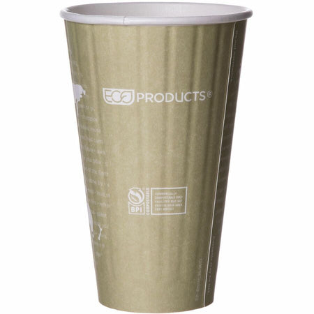 Eco-Products 16 oz World Art Insulated Hot Beverage Cups - fl - Tan - Drink - 600 / Carton