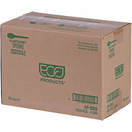 Eco-Products 6’’ Plantware High-heat Spoons - 1 Piece(s) - Spoon - x - Disposable - Pearl White - 50/Pack - 20 / Carton