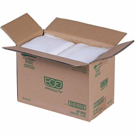 Eco-Products 6’’ Plantware High-heat Spoons - 1 Piece(s) - Spoon - x - Disposable - Pearl White - 50/Pack - 20 / Carton