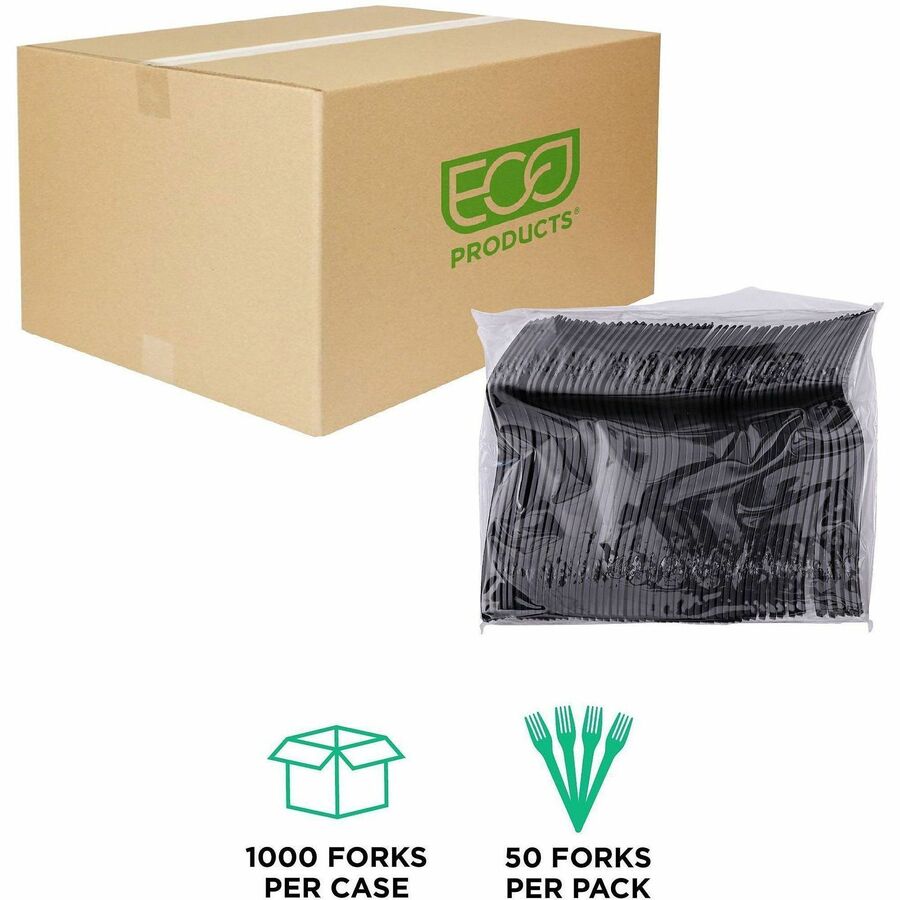 Eco-Products 6" Recycled Polystyrene Forks - Alternate-Image2