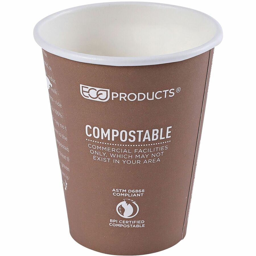 Eco-Products 8 oz World Art Hot Beverage Cups - fl - Multi - Paper Resin - Drink - 50/Pack - 20 / Carton