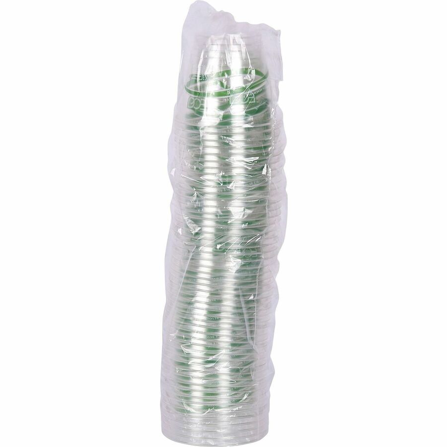 Eco-Products 9 oz GreenStripe Cold Cups - fl - Clear - Polylactic Acid (PLA) - Drink - 50/Pack - 20 / Carton