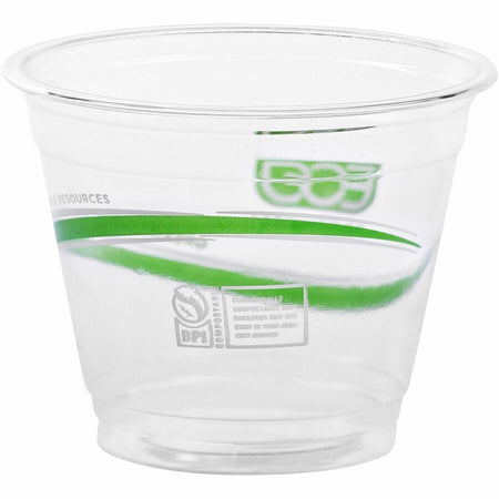 Eco-Products 9 oz GreenStripe Cold Cups - fl - Clear - Polylactic Acid (PLA) - Drink - 50/Pack - 20 / Carton