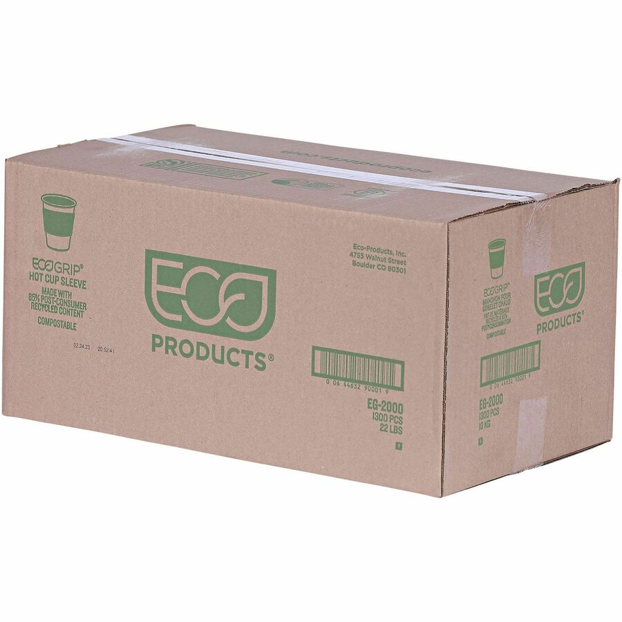 Eco-Products EcoGrip Hot Cup Sleeve - Kraft - 1300 / Carton - Cups