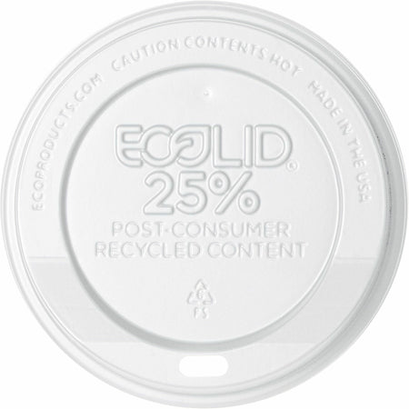 Eco-Products Evolution World Hot Cup Lids - Polystyrene - White - 1000 / Carton - Cups