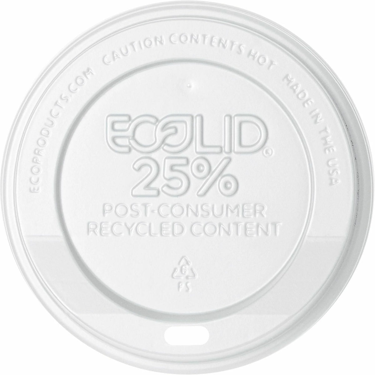 Eco-Products Evolution World Hot Cup Lids - White - 1000/Carton - Cups