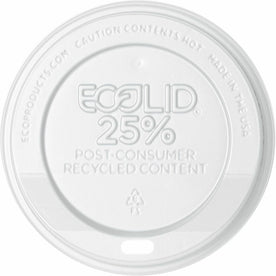 Eco-Products Evolution World Hot Cup Lids - Polystyrene - White - 1000 / Carton - Cups