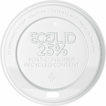 Eco-Products Evolution World Hot Cup Lids - White - 1000/Carton - Cups