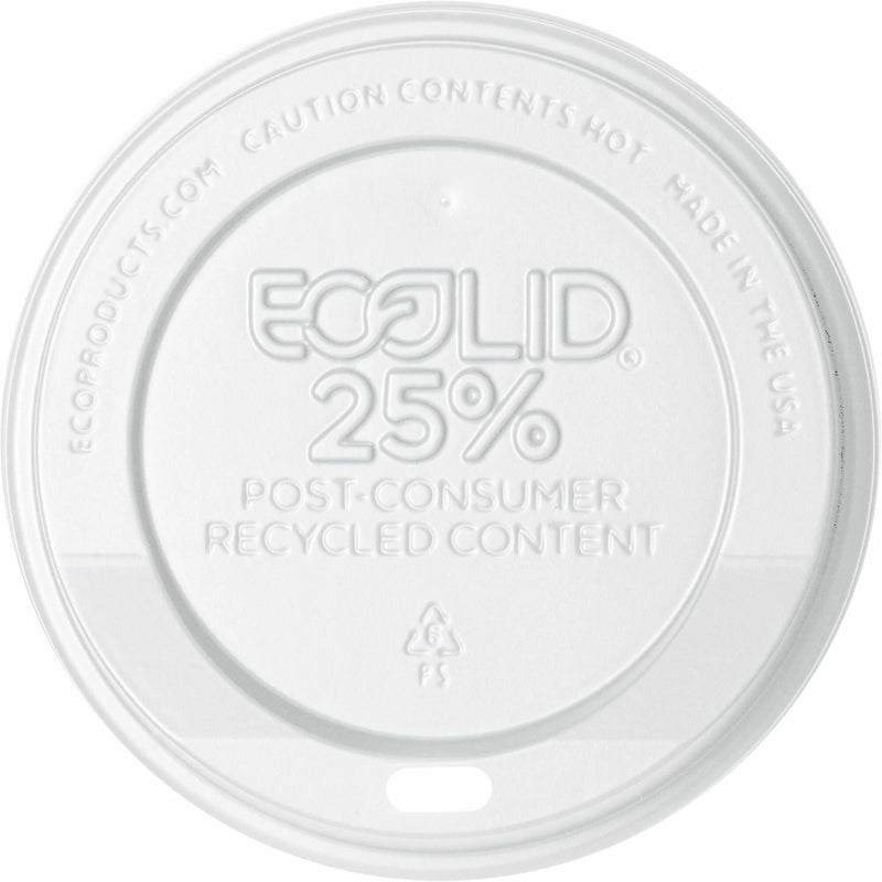 Eco-Products Evolution World Hot Cup Lids - Polystyrene - White - 1000 / Carton - Cups