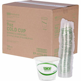 Eco-Products GreenStripe Cold Cups - 9 oz Clear PLA Drink