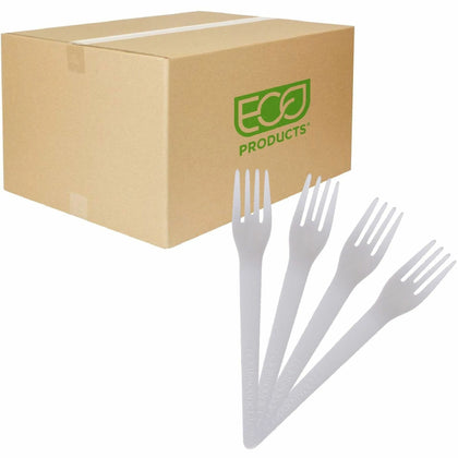 Eco-Products Plantware High-heat Forks - Disposable Pearl White - Cutlery
