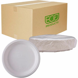 Eco-Products Vanguard 10’’ Sugarcane Plates - Disposable Breakroom