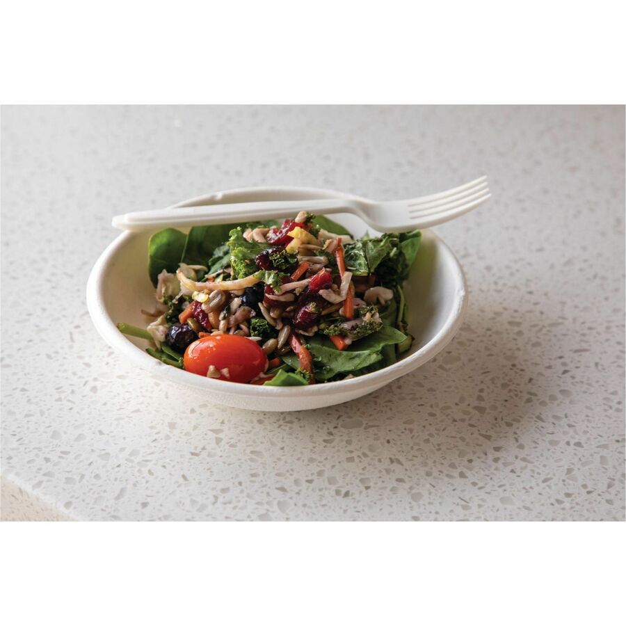 Eco-Products Vanguard 12 oz Sugarcane Bowls - Breakroom - Disposable - Microwave Safe - White - Fiber Body