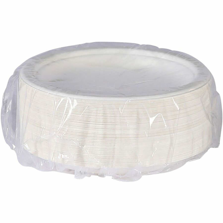 Eco-Products Vanguard 6’’ Sugarcane Plates - Breakroom - Disposable - Microwave Safe - Diameter - White