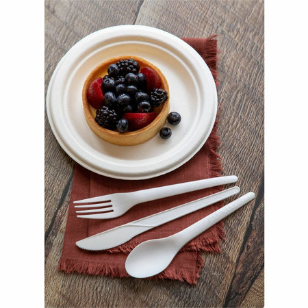 Eco-Products Vanguard 6’’ Sugarcane Plates - Breakroom - Disposable - Microwave Safe - Diameter - White