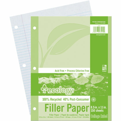 Ecology Recycled Filler Paper: College Ruled 150 Sheets - Paper