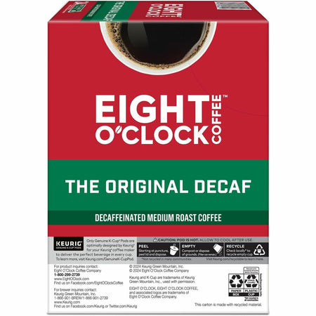Eight O’Clock K-Cup Coffee - Compatible with Keurig Brewer - Medium - Arabica Decaf Original - Decaffeinated