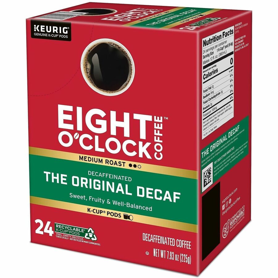 Eight O’Clock K-Cup The Original Decaf Coffee - Compatible with Keurig Brewer - Medium - Decaffeinated